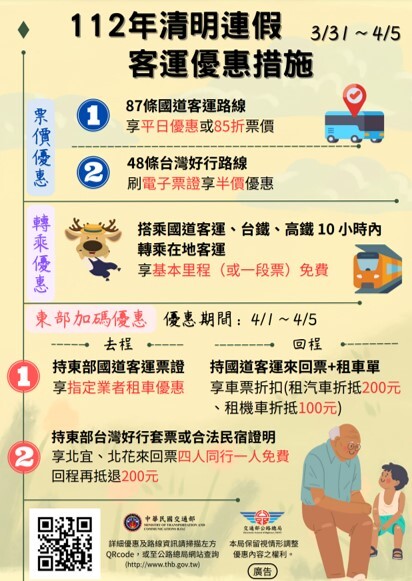 【轉知】清明連假大眾運輸優惠，師生可多加利用圖片
