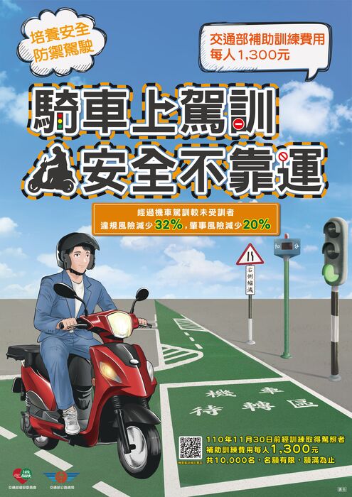 【轉知】交通部公路總局辦理110年度推動「機車駕駛訓練制度計畫」圖片