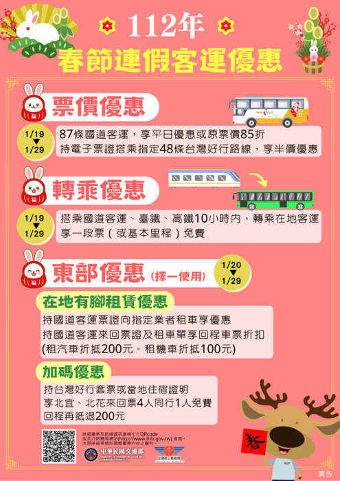 【轉知】春節期間公共運輸票價優惠圖片